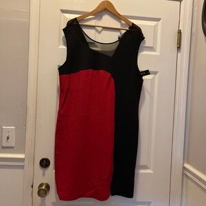 Allen B. By Allen Schwartz Black and Red Sheath Mini Dress